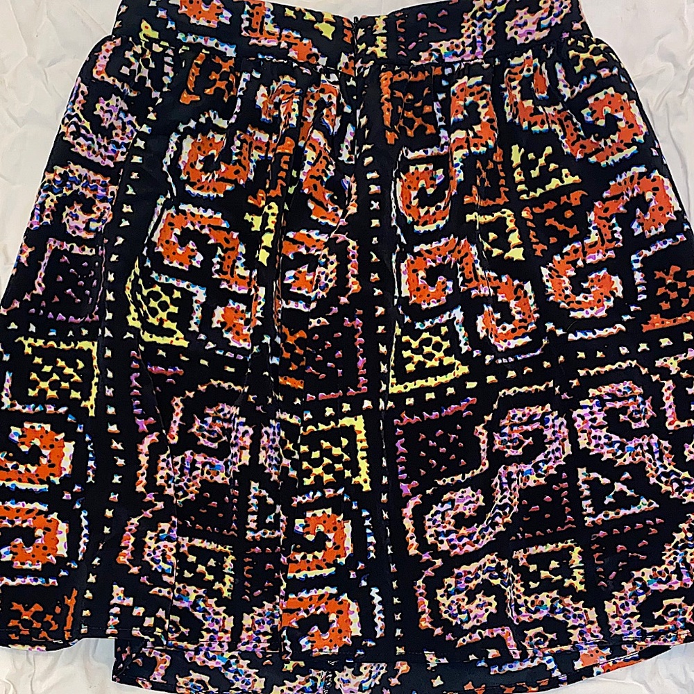 Colorful Aztec Print Skirt